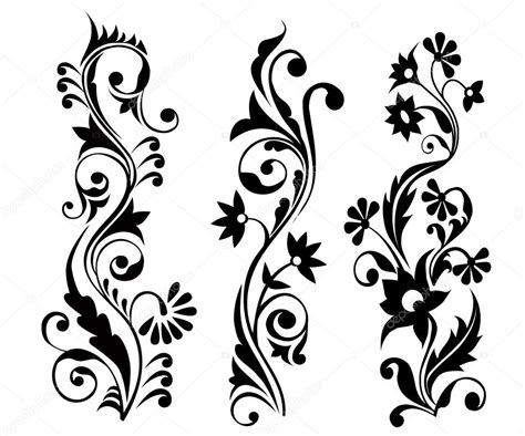 Floral Scroll Pattern set -Vector Stock Vector Image by ©samillustration #54516401