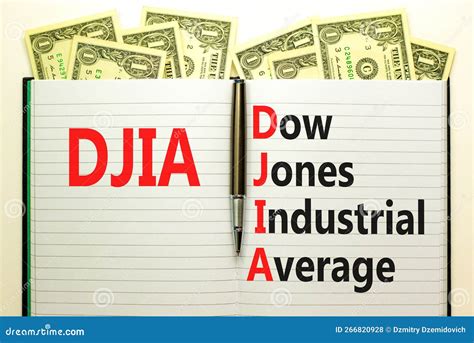 DJIA Dow Jones Industrial Average Symbol. Concept Words DJIA Dow Jones ...