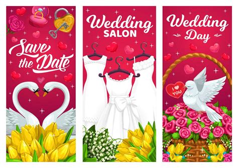 Wedding marriage banners bridal dress vector 23398588 Vector Art at ...