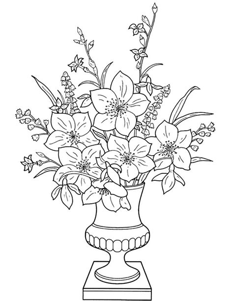 Flower Vase Coloring Pages - Flower Coloring Page