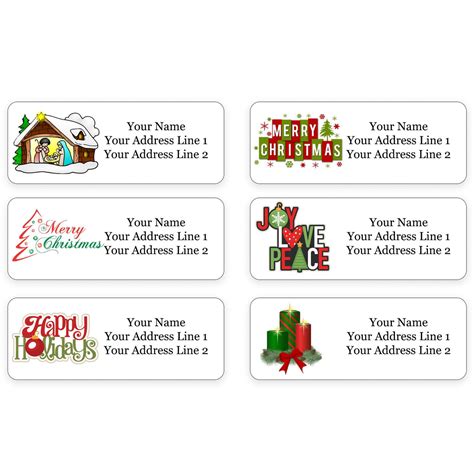 Personalized Christmas Theme Return Address Labels for Holiday Envelop ...