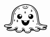 Simple Slime Coloring Activity  Page sketch template