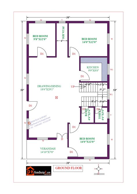 30X50 Affordable House Design - DK Home DesignX