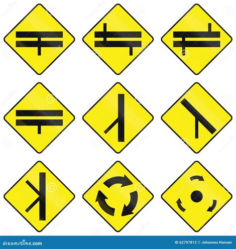 Warning Road Signs in Ireland Stock Illustration - Illustration of frame, aerial: 62797812