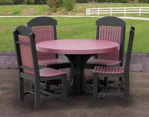 Poly Lumber 5 Piece Round Dining Set