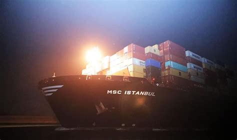 MSC ISTANBUL container ship refloated after running aground in Suez Canal | Amwal Al Ghad