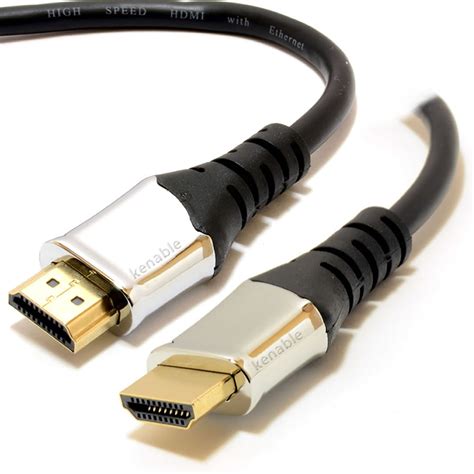 kenable Chrome 4k 2k HQ 3D TV HDMI Cable Lead Gold Plated Metal End...