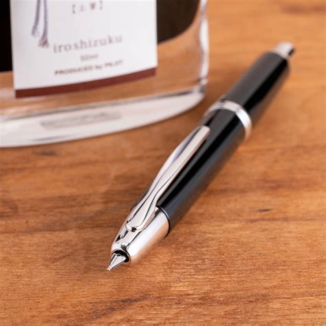 Pilot Vanishing Point Fountain Pen – Black Rhodium – Broad nib – The Pen Outpost