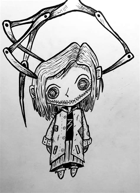 Coraline Drawing . | Creepy drawings, Coraline drawing, Art inspiration drawing