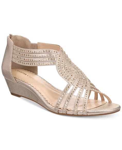 Charter Club Ginifur Wedge Sandals, Created for Macy's - Bronze | Flip ...