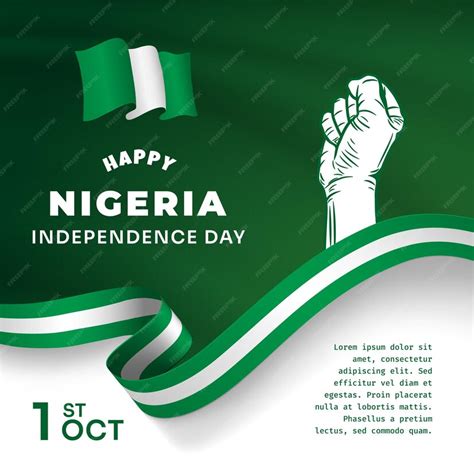 Premium Vector | Square banner illustration of nigeria independence day ...