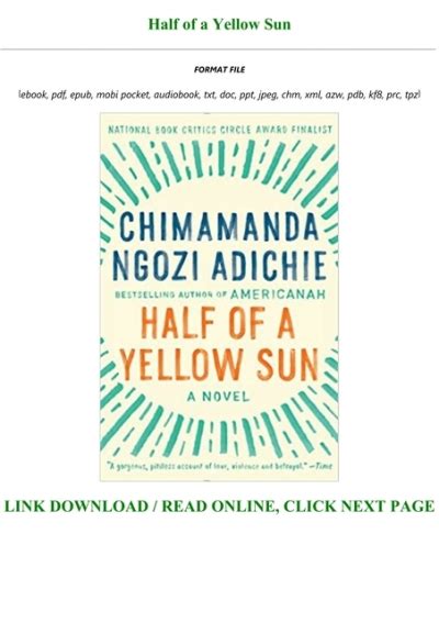 [FREE] [DOWNLOAD] Half of a Yellow Sun Full PDF