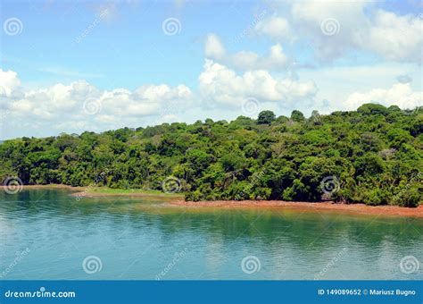 Landscape of the Panama Canal. Stock Photo - Image of island, pond: 149089652