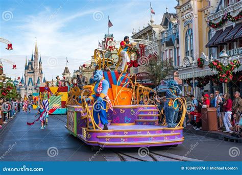 Parade in Main Street USA at the Magic Kingdom, Walt Disney World. Editorial Stock Image - Image ...