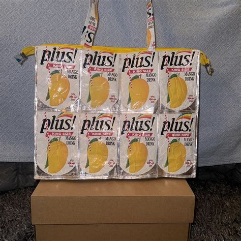 Mango juice box tote L: 14.25”, W: 4”, H:... - Depop