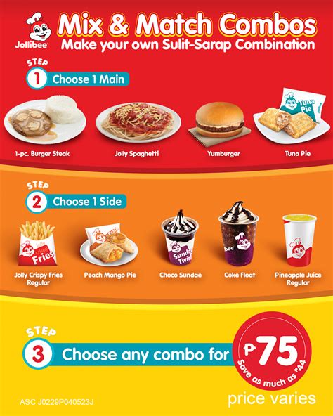 Make your own Sulit-Sarap combination for only P75 with Jollibee’s Mix ...