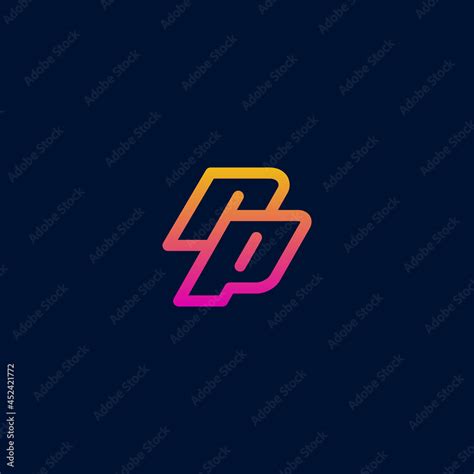 rp letter logo, with a simple minimalist design. modern line logo design concept template Stock ...