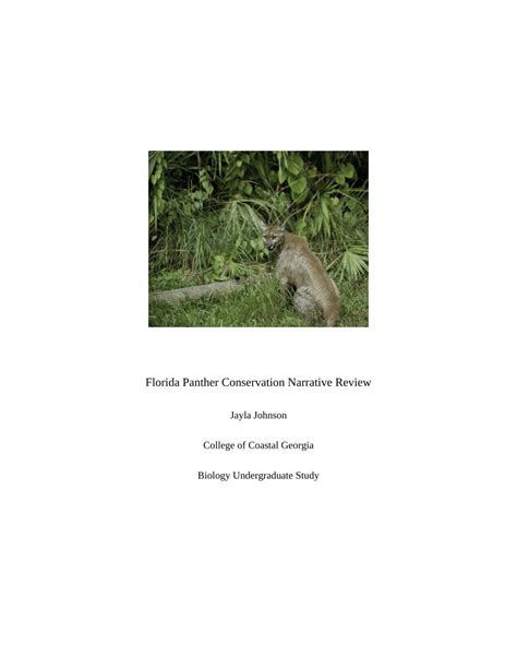 (PDF) Florida Panther Conservation Narrative Review