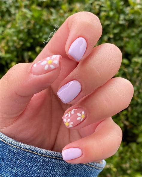 Spring Nails Ideas for Square Shaped Nails - Short Nail Design in 2021 ...