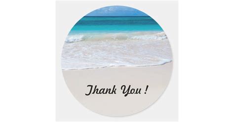 Ocean Beach Round Thank You Stickers | Zazzle