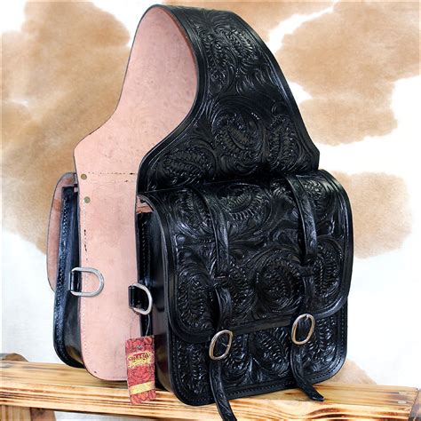 HILASON WESTERN FLORAL ACORN TOOL LEATHER COWBOY TRAIL RIDE HORSE SADDLE BAG - Walmart.com