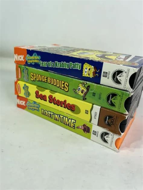 SPONGEBOB SQUAREPANTS VHS lot of 4 Vhs Tapes Krabby Patty Sponge Buddies Sea EUR 22,98 - PicClick IT