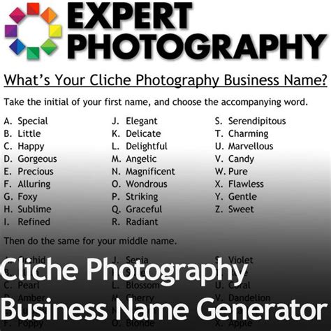 Fun Cliche Photography Name Generator (Try It Now) | Photography names ...