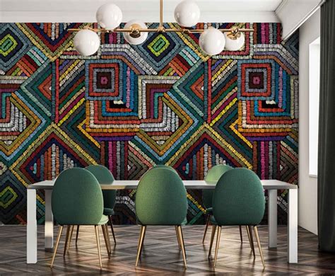 Colorful wallpaper African wall Mural bold color wallpaper | Etsy