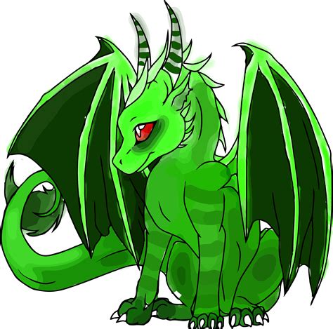 Side View Colorful Dragon Clipart Png - Cute Green Dragon Drawing Transparent Png - Full Size ...