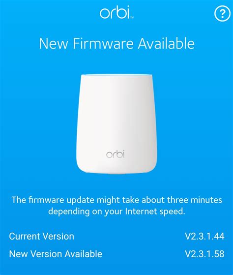 Firmware update 2.1.3.58 available : r/orbi