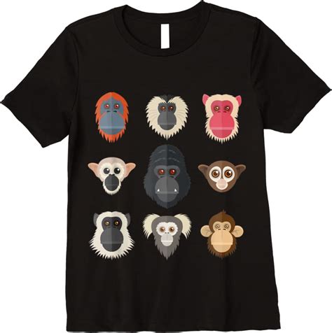 Trends Monkey Chimpanzee Gorilla Spider Monkey Squirrel Monkey T Shirts ...