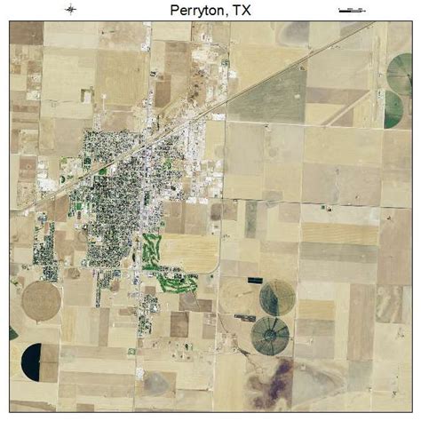 Aerial Photography Map of Perryton, TX Texas