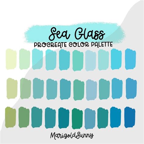 Sea Glass Procreate Color Palette Color Swatches Ipad - Etsy in 2023 | Color palette, Color ...