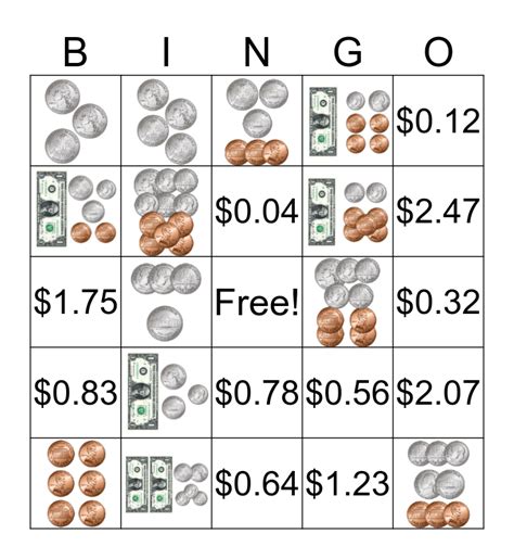 MONEY Bingo Card