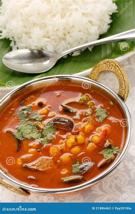 Sambar and Rice, South Indian Cuisine Stock Image - Image of tomato, cooking: 21886463