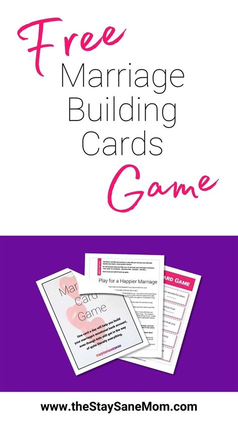 Marriage Building Card Game | Marriage, Card games, Communication in ...