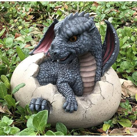 Ebros Large Nightfury Baby Dragon Hatchling In Egg Statue 10" Long ...