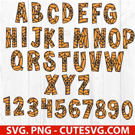 Halloween Spider Font SVG, Halloween Numbers PNG, Halloween Letters SVG file for Cricut ...