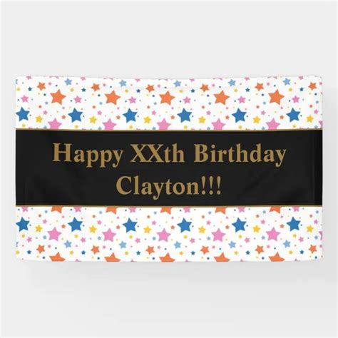 Colored Stars With Message Birthday Banner | Zazzle in 2022 | Birthday ...