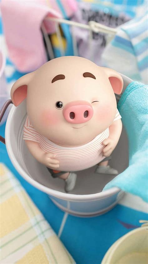 Little pig, cartoon, pig p, HD phone wallpaper | Peakpx