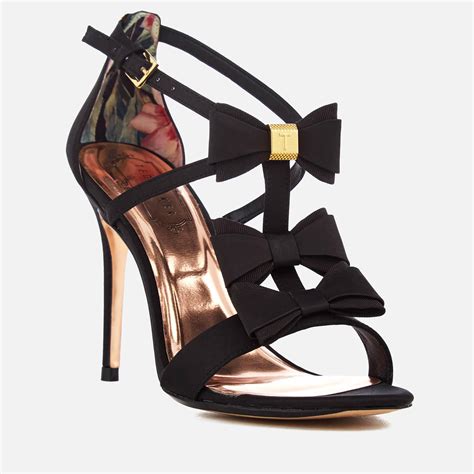 Lyst - Ted Baker Women's Appolini T Bar Triple Bow Heeled Sandals in Black