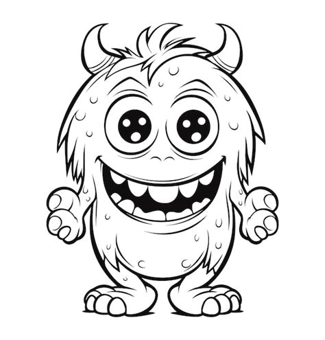 Coloriage monstre mignon pour les enfants | Vecteur Premium