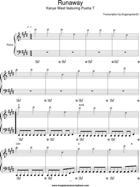 Runaway - Kanye West - Download Sheet Music