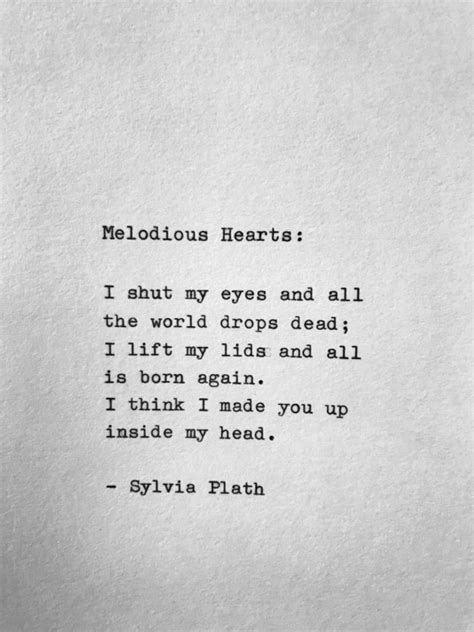 Sylvia Plath MELODIOUS HEARTS Hand Typed Poem Vintage | Etsy