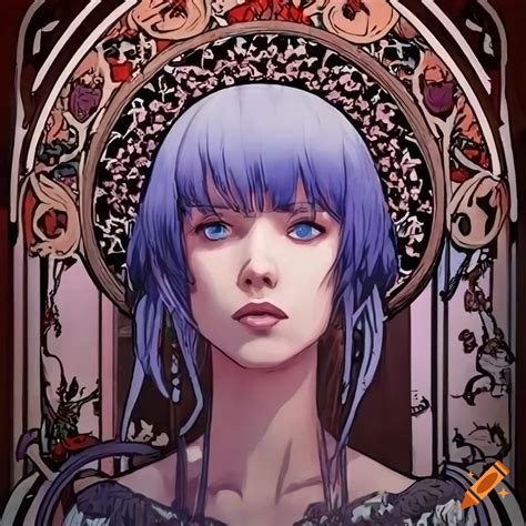 Ghost in the shell by alphonse mucha on Craiyon