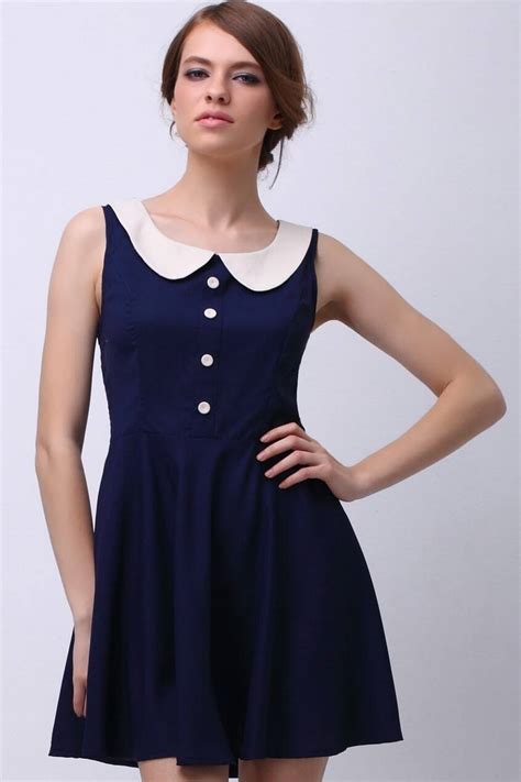 Peter Pan Collar Sleeveless DressFor Women-romwe