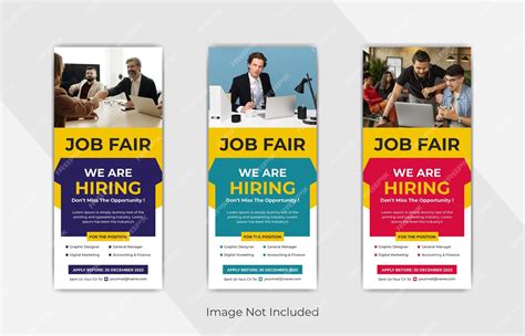 Premium Vector | We are hiring for job vacancy post banners or job fair dl flyers rack card template