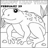 Leap Day Coloring Page  Year Sheet Frog 2024 sketch template