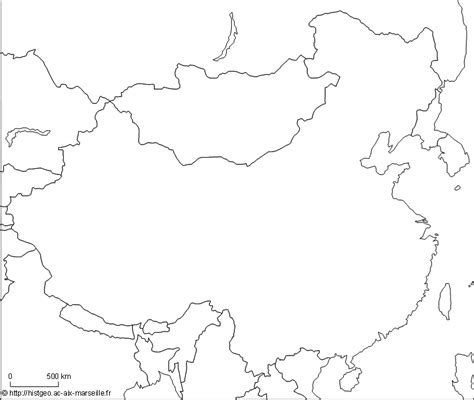 Carte de la Chine avec les villes et régions