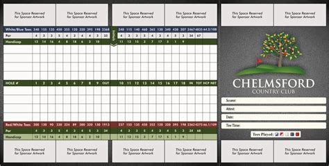 Scorecard - Chelmsford Country Club